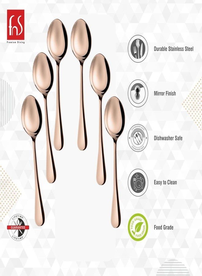 FnS Rosella Rose Gold Stainless Steel Baby Spoon Set of 6, for Home, Kitchen and Dinning - Image 3